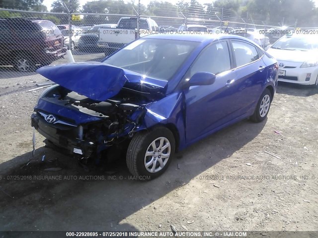 KMHCT4AEXDU553853 - 2013 HYUNDAI ACCENT GLS/GS BLUE photo 2