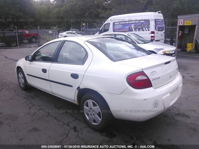 1B3ES26CX4D574506 - 2004 DODGE NEON SE WHITE photo 3