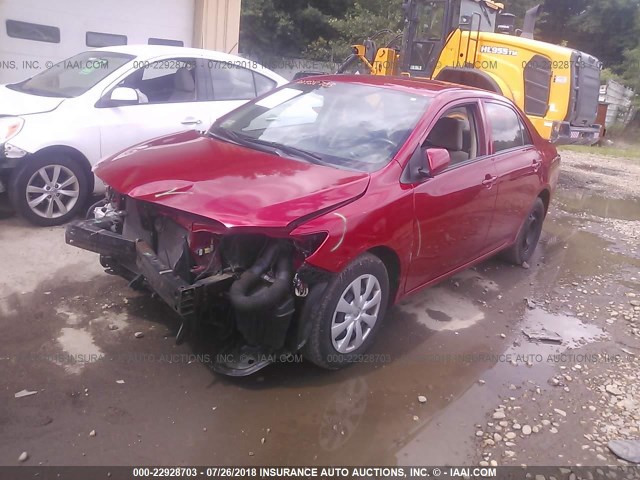 2T1BU4EEXAC233397 - 2010 TOYOTA COROLLA S/LE/XLE RED photo 2