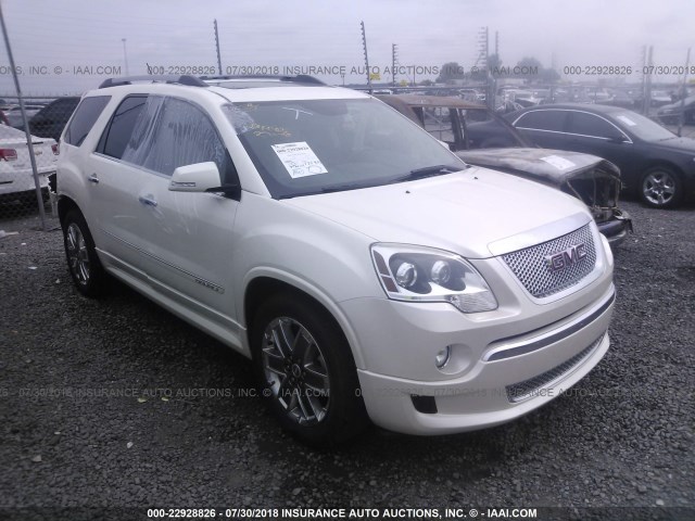 1GKKRTED2BJ272174 - 2011 GMC ACADIA DENALI WHITE photo 1