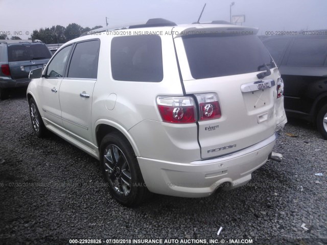 1GKKRTED2BJ272174 - 2011 GMC ACADIA DENALI WHITE photo 3