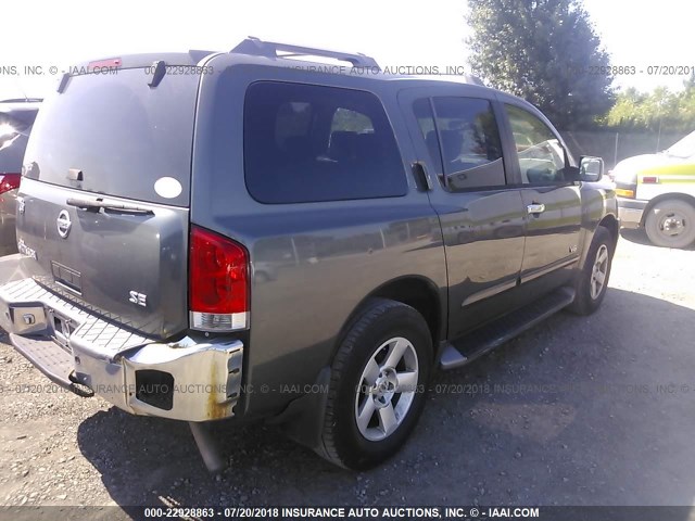 5N1AA08B25N729260 - 2005 NISSAN ARMADA SE/LE GRAY photo 4