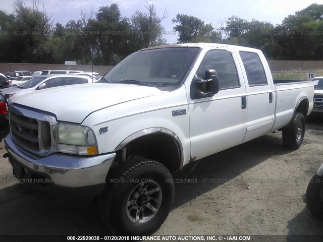 1FTSW31S32EA89383 - 2002 FORD F350 SRW SUPER DUTY WHITE photo 2