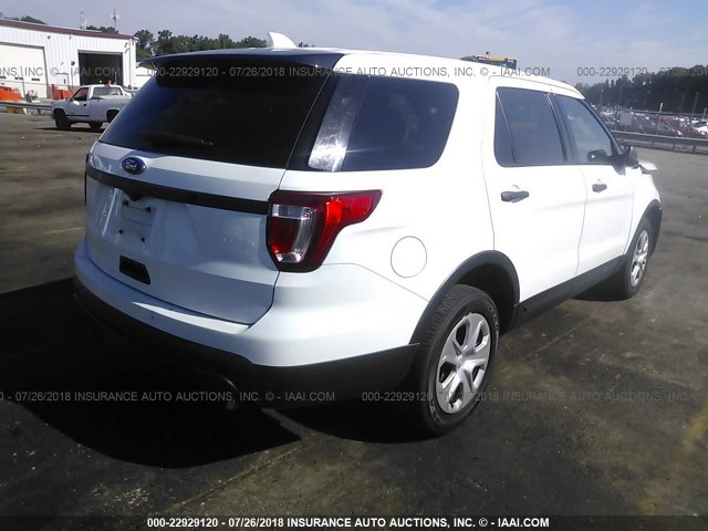 1FM5K8AR8GGB54318 - 2016 FORD EXPLORER POLICE INTERCEPTOR WHITE photo 4