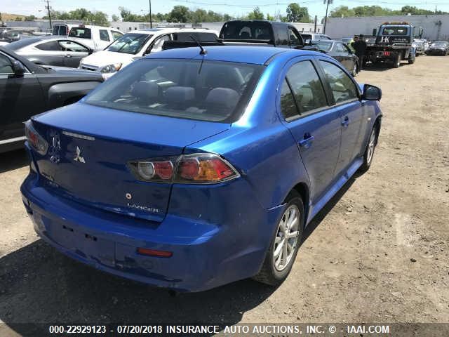 JA32U2FU1BU019265 - 2011 MITSUBISHI LANCER ES/ES SPORT BLUE photo 4