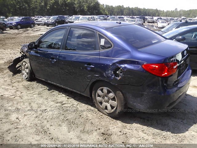 KMHDU46D28U504959 - 2008 HYUNDAI ELANTRA GLS/SE/LIMITED BLUE photo 3