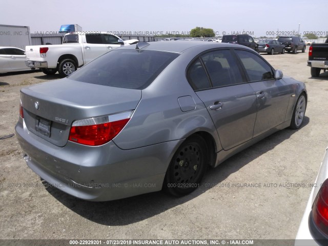 WBANB335X5B116338 - 2005 BMW 545 I GRAY photo 4