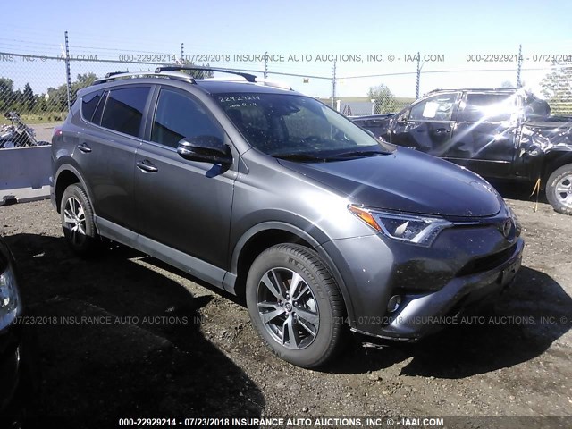 2T3RFREV1JW709533 - 2018 TOYOTA RAV4 ADVENTURE/XLE GRAY photo 1