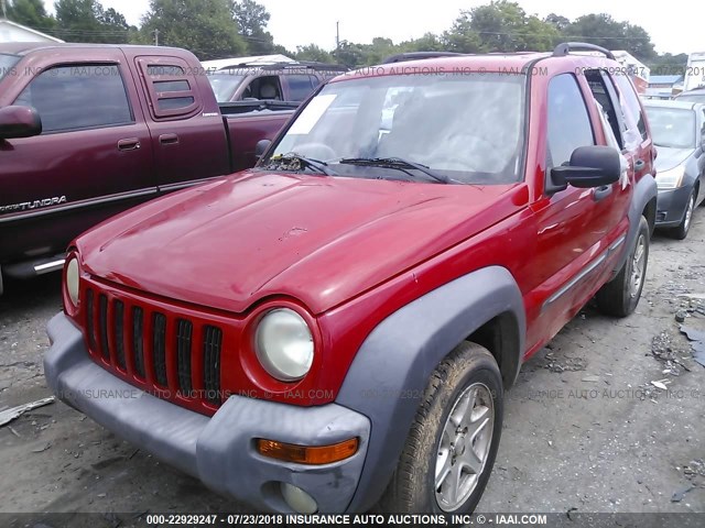 1J4GK48K14W328885 - 2004 JEEP LIBERTY SPORT RED photo 2