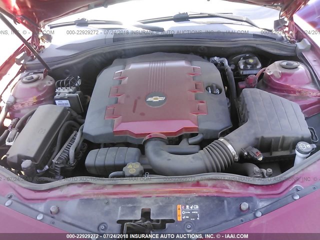 2G1FC1E34C9177440 - 2012 CHEVROLET CAMARO LT RED photo 10