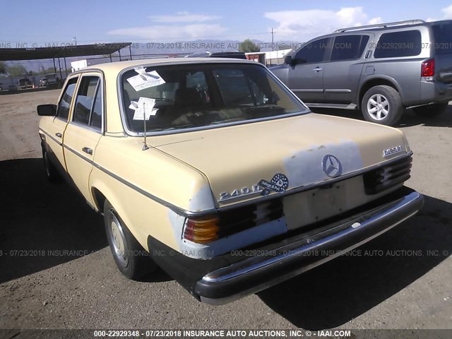 WDBAB23A2DB407468 - 1983 MERCEDES-BENZ 240 D YELLOW photo 6