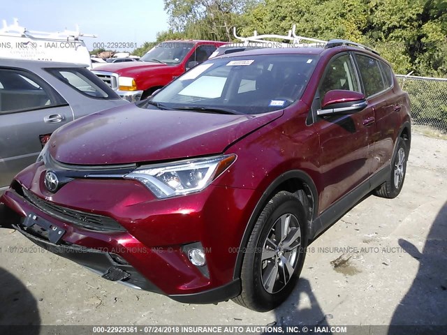 2T3WFREV1JW411809 - 2018 TOYOTA RAV4 ADVENTURE/XLE 栗色 照片 2