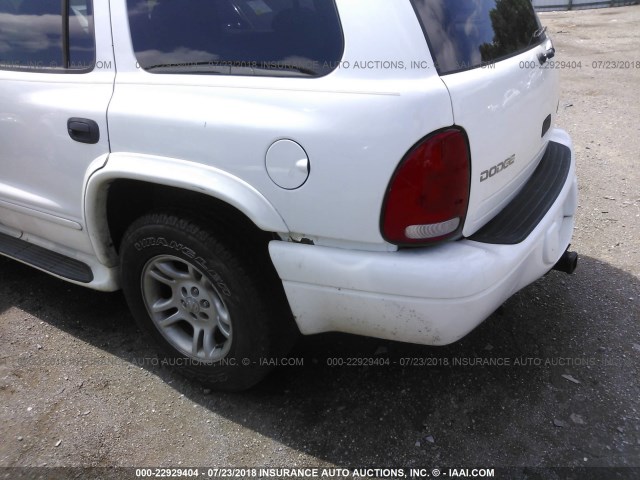 1D4HS48N03F571903 - 2003 DODGE DURANGO SLT WHITE photo 6