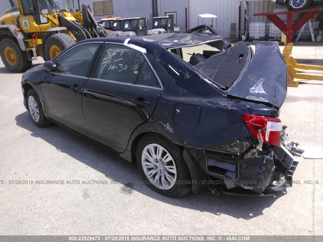 4T1BF1FK8CU574697 - 2012 TOYOTA CAMRY SE/LE/XLE BLACK photo 3