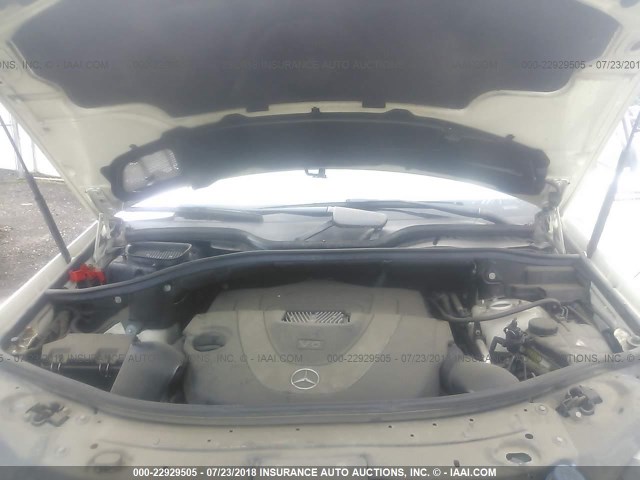 4JGBB8GB6BA625021 - 2011 MERCEDES-BENZ ML 350 4MATIC WHITE photo 10
