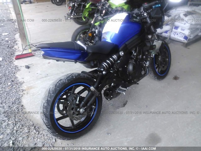 JKAEXEF12DDA03511 - 2013 KAWASAKI EX650 F BLUE photo 4