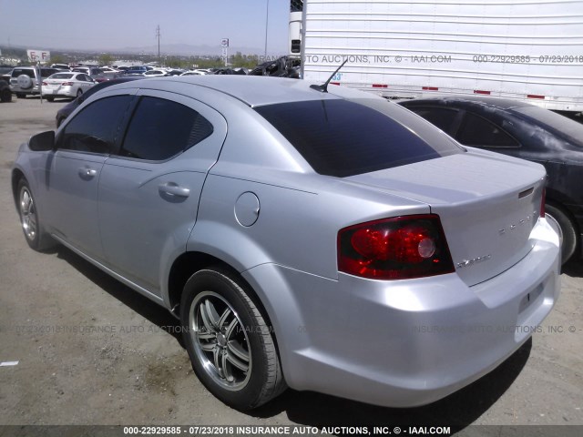 1C3CDZCB5CN208986 - 2012 DODGE AVENGER SXT SILVER photo 3