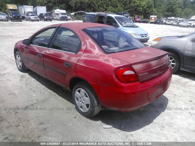 1B3ES26CX4D590303 - 2004 DODGE NEON SE RED photo 3