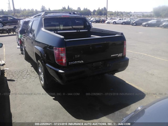 5FPYK1F51BB002339 - 2011 HONDA RIDGELINE RTL BLACK photo 3