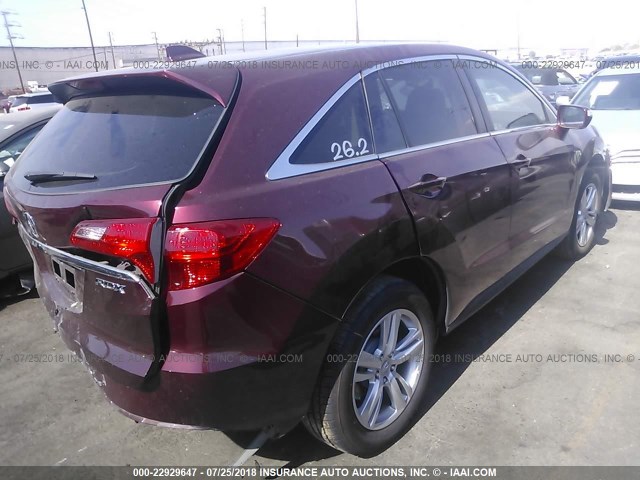 5J8TB3H56DL018050 - 2013 ACURA RDX TECHNOLOGY BURGUNDY photo 4