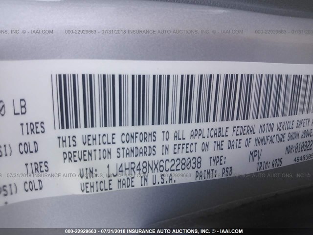 1J4HR48NX6C228038 - 2006 JEEP GRAND CHEROKEE LAREDO/COLUMBIA/FREEDOM 银色 照片 9