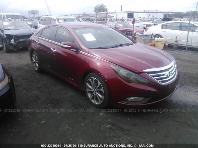 5NPEC4AB1EH938328 - 2014 HYUNDAI SONATA SE/LIMITED RED photo 1