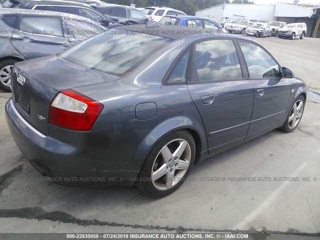 WAUJC68E94A251160 - 2004 AUDI A4 1.8T GRAY photo 4