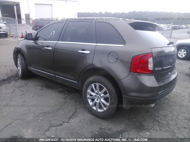 2FMDK3KCXBBA21777 - 2011 FORD EDGE LIMITED GRAY photo 3