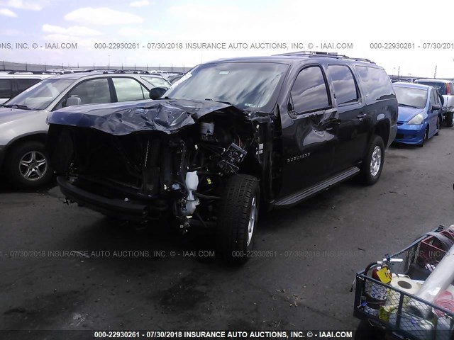 1GNSKJE7XDR136062 - 2013 CHEVROLET SUBURBAN K1500 LT BLACK photo 2