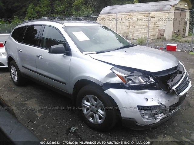 1GNKRFKD6DJ184014 - 2013 CHEVROLET TRAVERSE LS SILVER photo 1