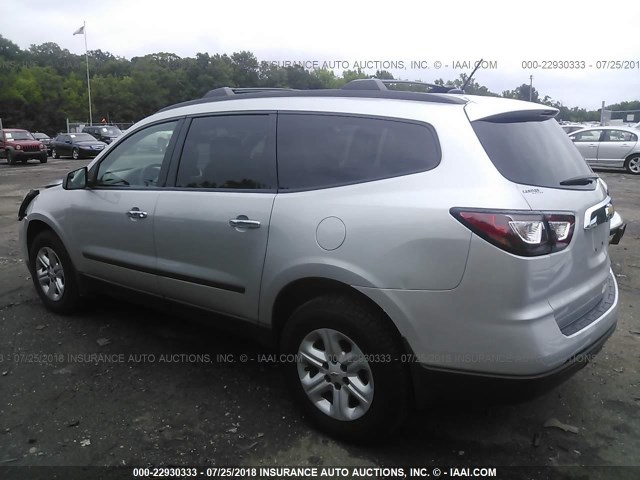 1GNKRFKD6DJ184014 - 2013 CHEVROLET TRAVERSE LS SILVER photo 3