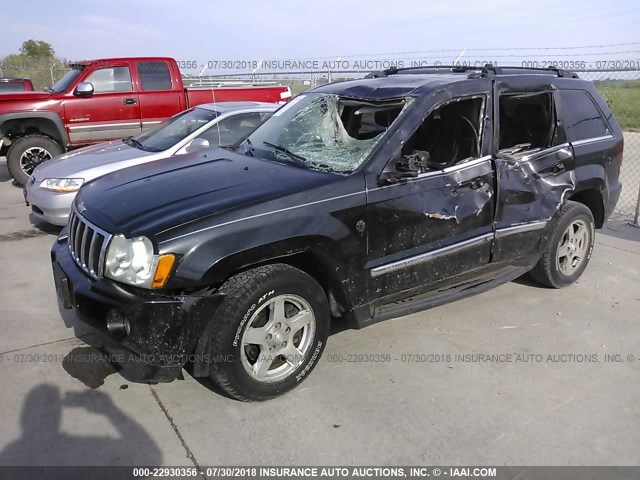 1J4HR58N25C614876 - 2005 JEEP GRAND CHEROKEE LIMITED BLACK photo 2