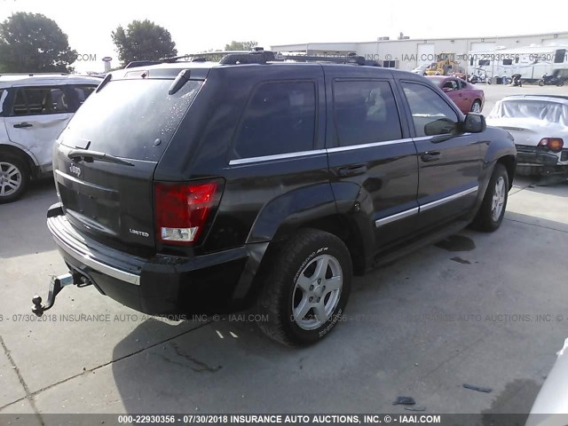 1J4HR58N25C614876 - 2005 JEEP GRAND CHEROKEE LIMITED BLACK photo 4