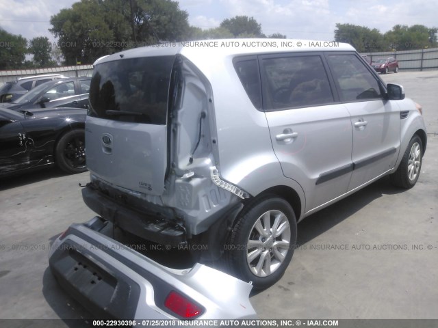 KNDJT2A67C7460102 - 2012 KIA SOUL +/!/SPORT SILVER photo 4