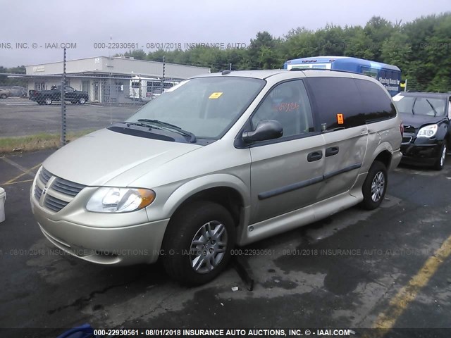 1D4GP24R45B384183 - 2005 DODGE GRAND CARAVAN SE BEIGE photo 2