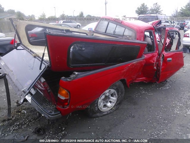 4TAWN72NXTZ089990 - 1996 TOYOTA TACOMA XTRACAB RED photo 4