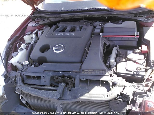 1N4BL2APXAN546130 - 2010 NISSAN ALTIMA SR MAROON photo 10