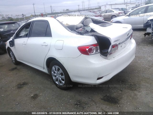 2T1BU4EE9BC727977 - 2011 TOYOTA COROLLA S/LE WHITE photo 3