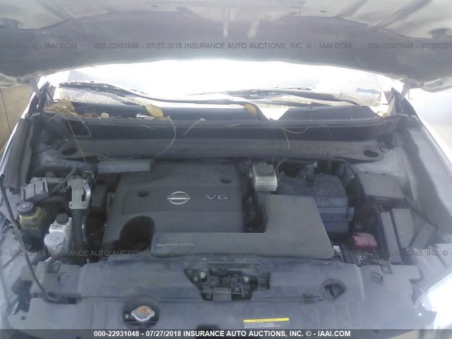 5N1AR2MMXDC637304 - 2013 NISSAN PATHFINDER S/SV/SL/PLATINUM SILVER photo 10