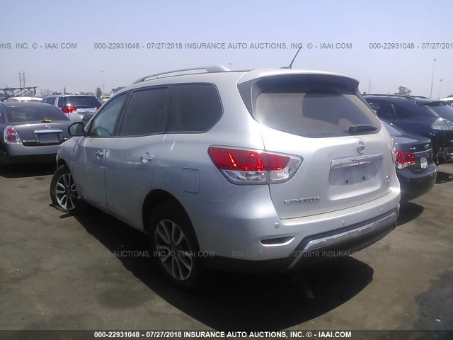 5N1AR2MMXDC637304 - 2013 NISSAN PATHFINDER S/SV/SL/PLATINUM SILVER photo 3