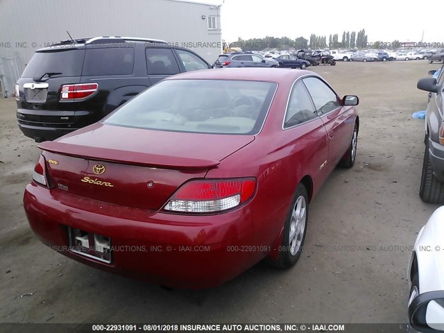 2T1CF28P4XC156440 - 1999 TOYOTA CAMRY SOLARA SE/SLE წითელი ფოტო 4