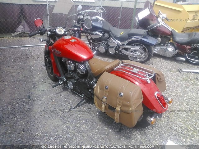 56KMSB004G3106381 - 2016 INDIAN MOTORCYCLE CO. SCOUT RED photo 3