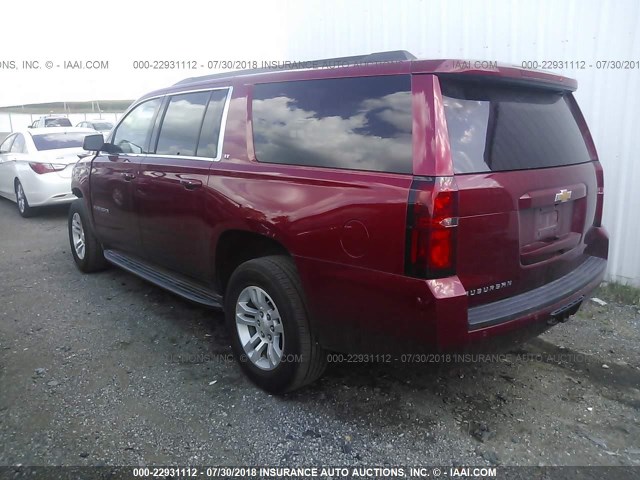 1GNSKJKC7FR147802 - 2015 CHEVROLET SUBURBAN K1500 LT RED photo 3