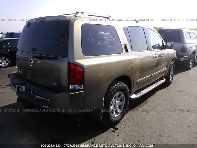 5N1AA08B44N711616 - 2004 NISSAN ARMADA SE/LE GOLD photo 4