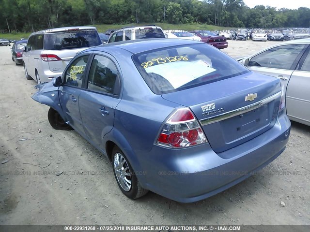 KL1TD56637B128507 - 2007 CHEVROLET AVEO LS BLUE photo 3
