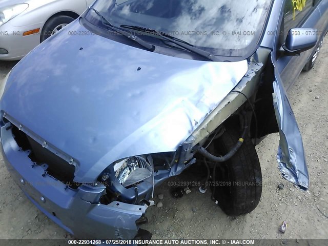 KL1TD56637B128507 - 2007 CHEVROLET AVEO LS BLUE photo 6