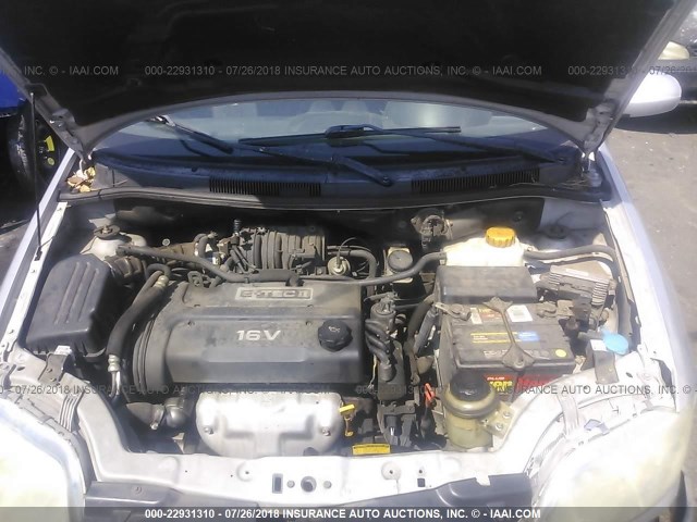 KL1TD56626B548242 - 2006 CHEVROLET AVEO LS SILVER photo 10