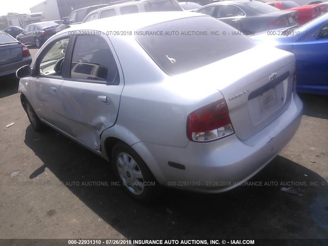 KL1TD56626B548242 - 2006 CHEVROLET AVEO LS SILVER photo 3