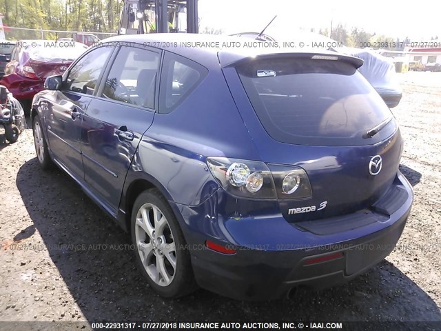 JM1BK343981139476 - 2008 MAZDA 3 HATCHBACK BLUE photo 3