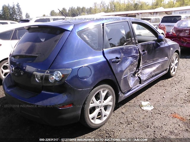 JM1BK343981139476 - 2008 MAZDA 3 HATCHBACK BLUE photo 4